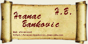 Hranac Banković vizit kartica